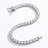 Pulsera Tennis de Moissanita, Oro Blanco, Plata 925 (2 a 6.5 mm)