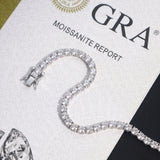 Pulsera Tennis de Moissanita, Oro Blanco, Plata 925 (2 a 6.5 mm)